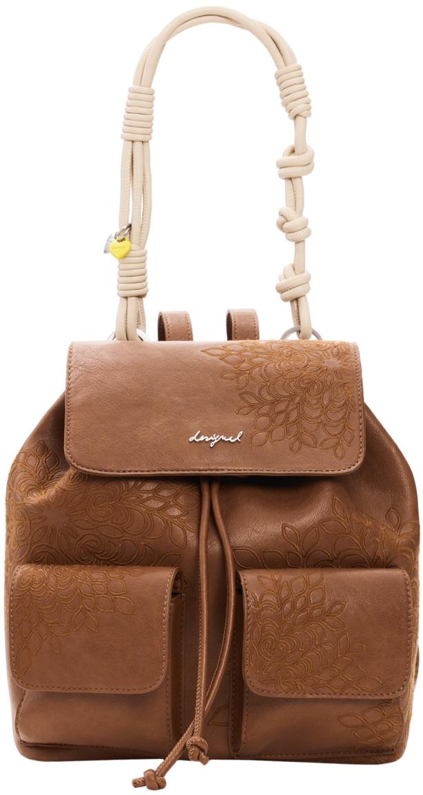 Prisa Cityrucksack Damen braun feminin Desigual Stickerei Sierra