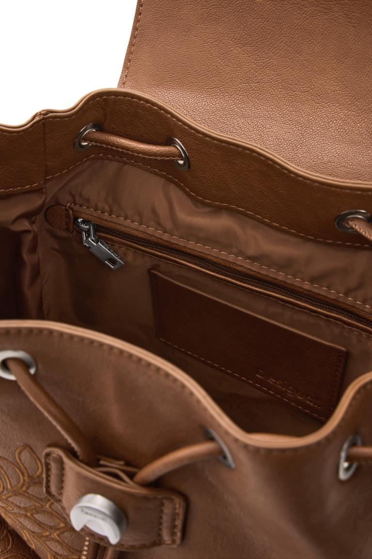 Prisa Cityrucksack Damen braun feminin Desigual Stickerei Sierra