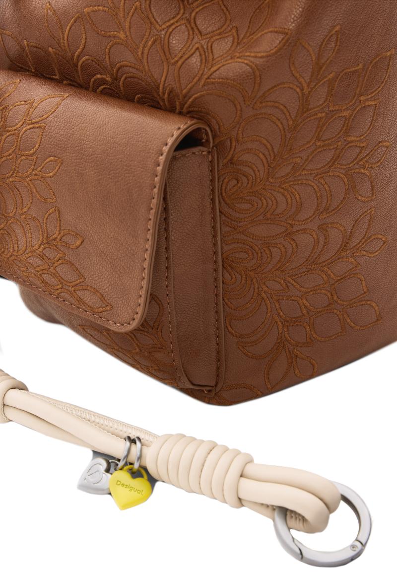 Prisa Cityrucksack Damen braun feminin Desigual Stickerei Sierra