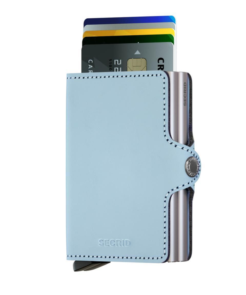 RFID Schutz Twinwallet Secrid Matte Blue Kartenschutzhülle Etui hell blau silber