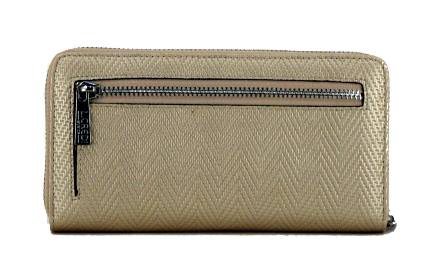 RFID-Schutz Zipbörse L.Credi Caily Beige metallic glänzend