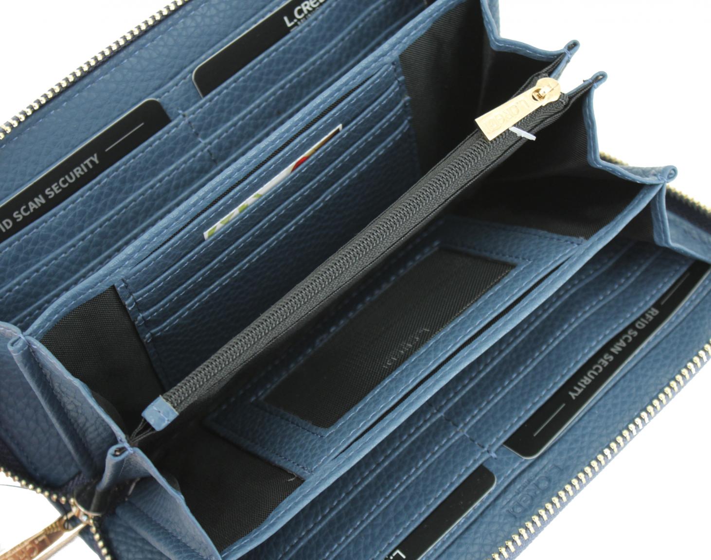 RFID-Schutz Zipbörse L.Credi Caily Beige metallic glänzend