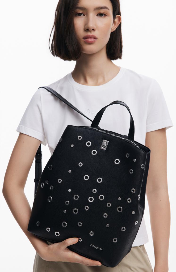 Rebel Daypack Desigual Sumy Nieten rockig schwarz