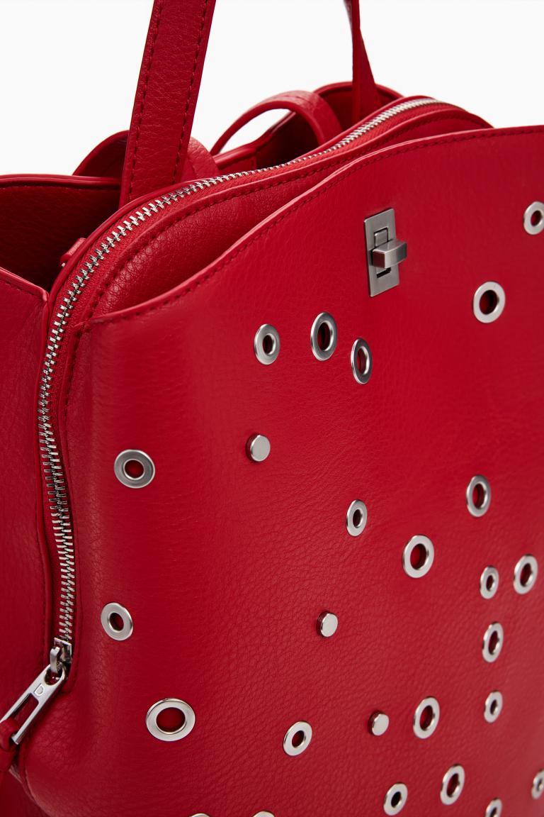 Rebel Desigual Backpack Clavel Red Nieten rot Sumy