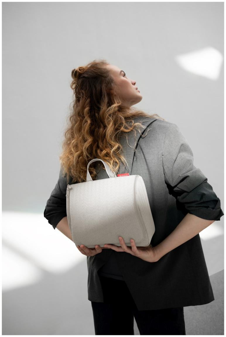 Reienthel Kosmetiktasche Toiletbag XL Herringbone Sand hellbeige