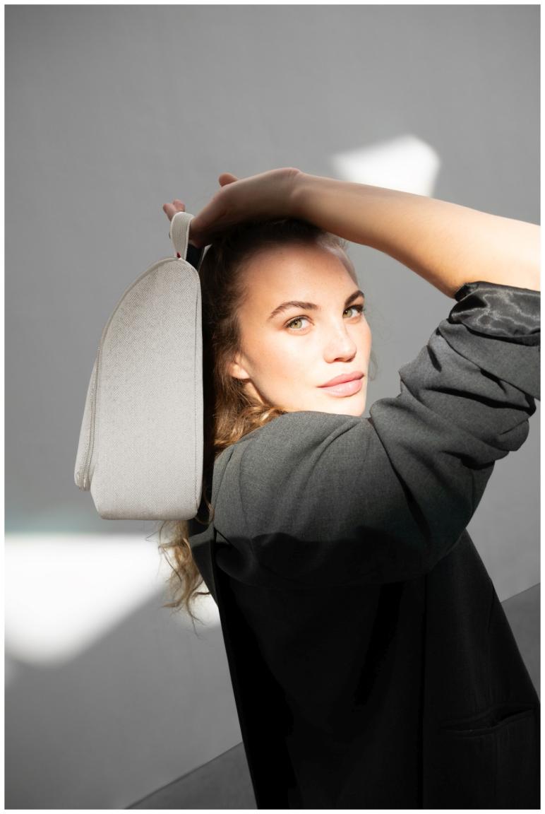 Reienthel Kosmetiktasche Toiletbag XL Herringbone Sand hellbeige