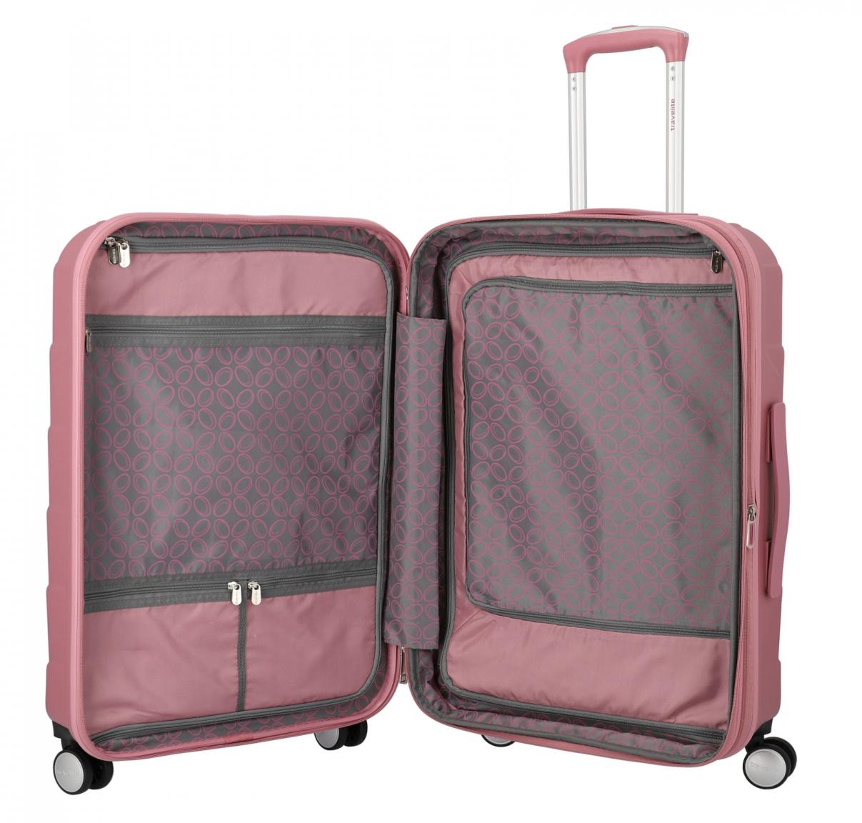 Reisekoffer 4-Rad Travelite Kalisto M Rose Hartschale 67cm pink