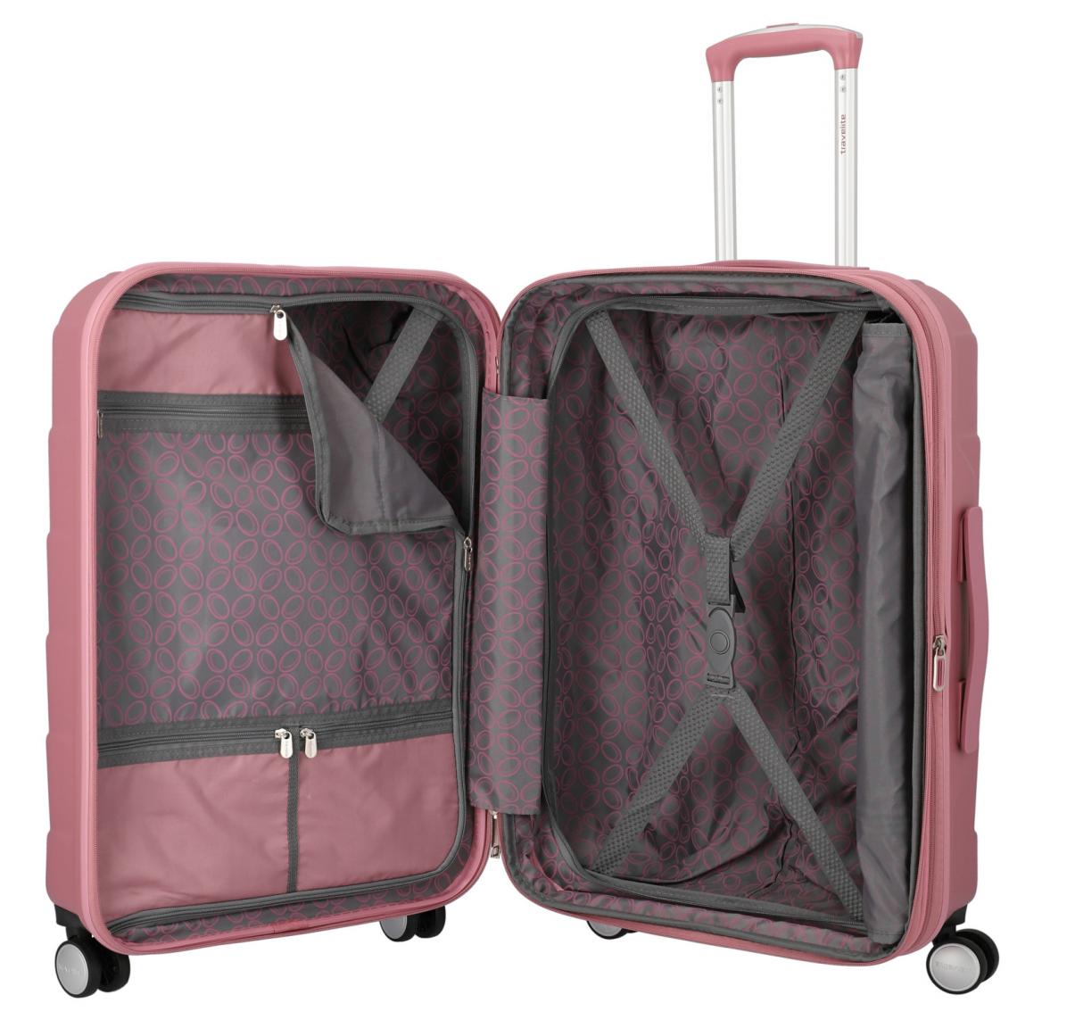 Reisekoffer 4-Rad Travelite Kalisto M Rose Hartschale 67cm pink