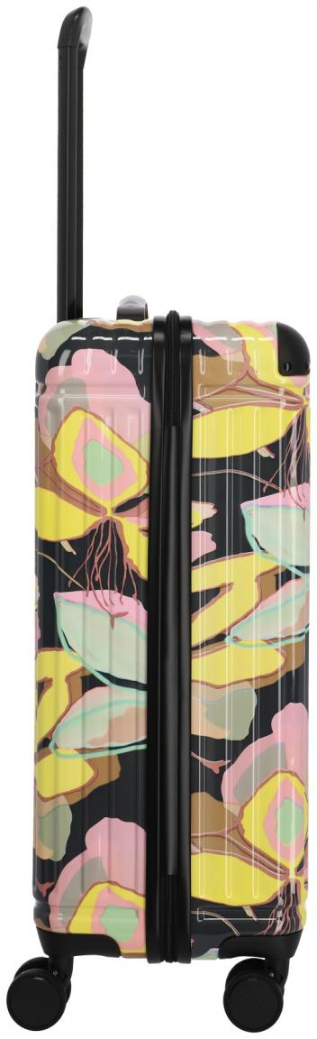 Reisekoffer 4w Trolley M 67cm Travelite Cruise Yellow Orchid Blumeprint