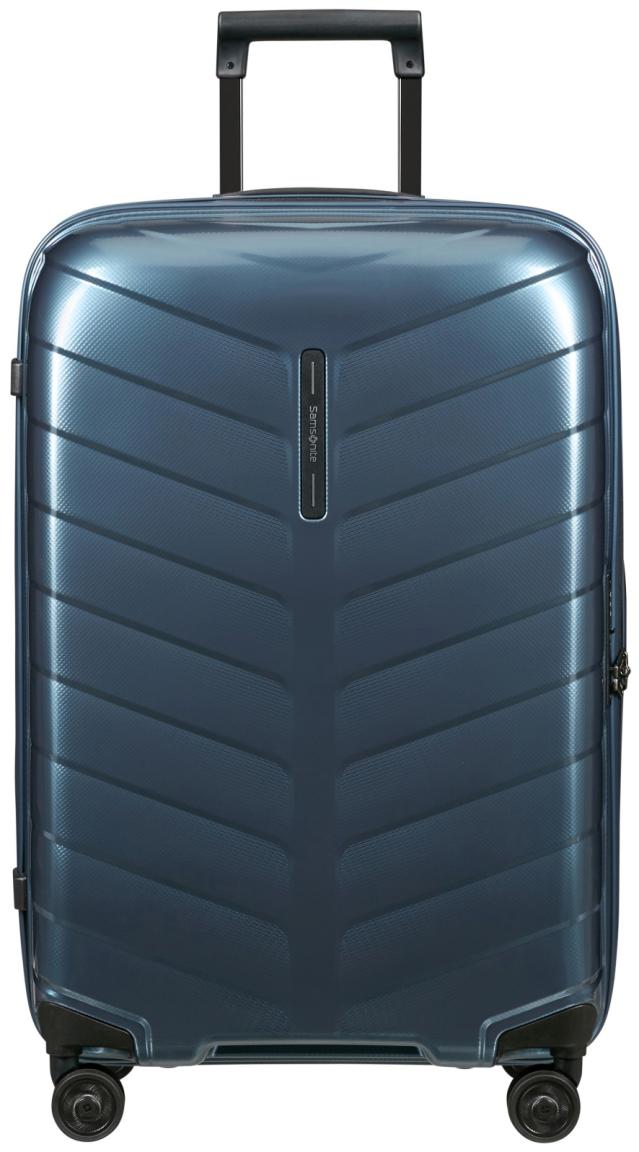 Reisekoffer dunkelblau Samonite Attrix Spinner M 67cm Steel Blue
