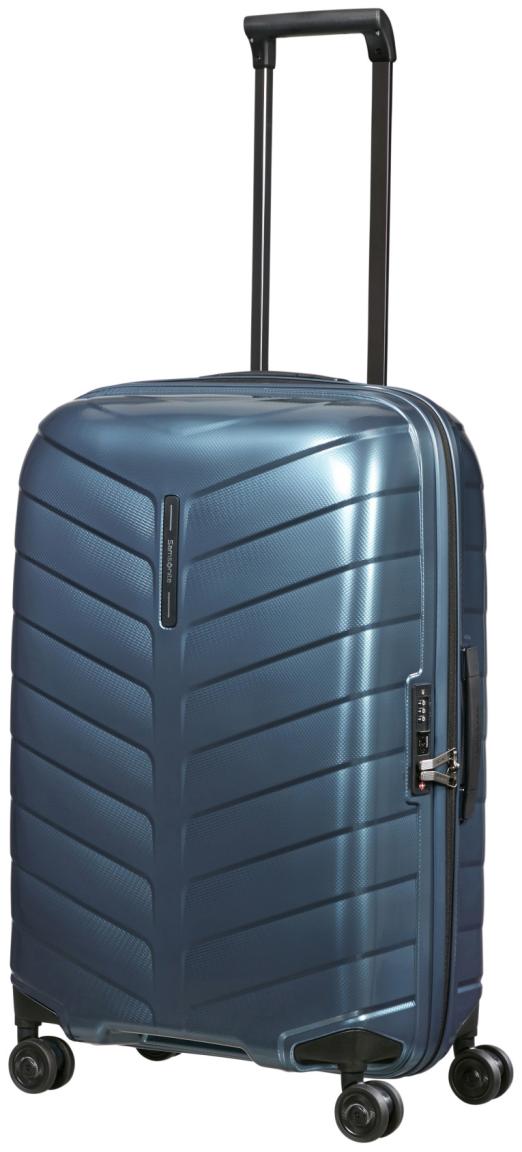 Reisekoffer dunkelblau Samonite Attrix Spinner M 67cm Steel Blue