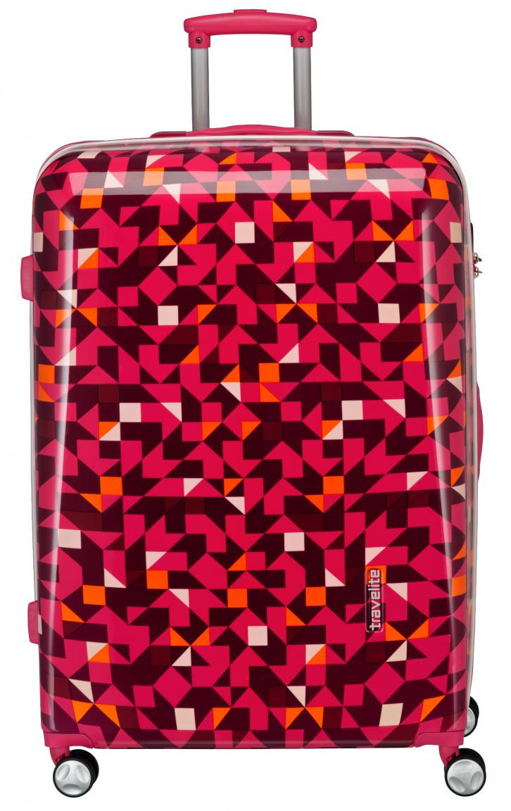 Reisekoffer mit Rollen Campus L Travelite 77cm Quadro Pink