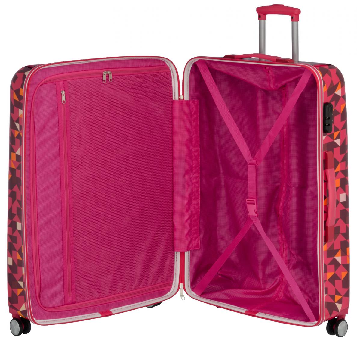 Reisekoffer mit Rollen Campus L Travelite 77cm Quadro Pink