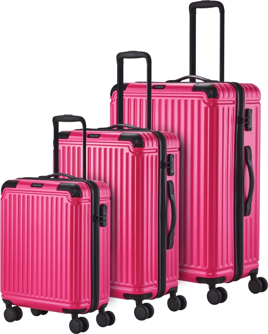 Reisekofferset dreiteilig Hartschale Travelite Cruise Pink L/M/S