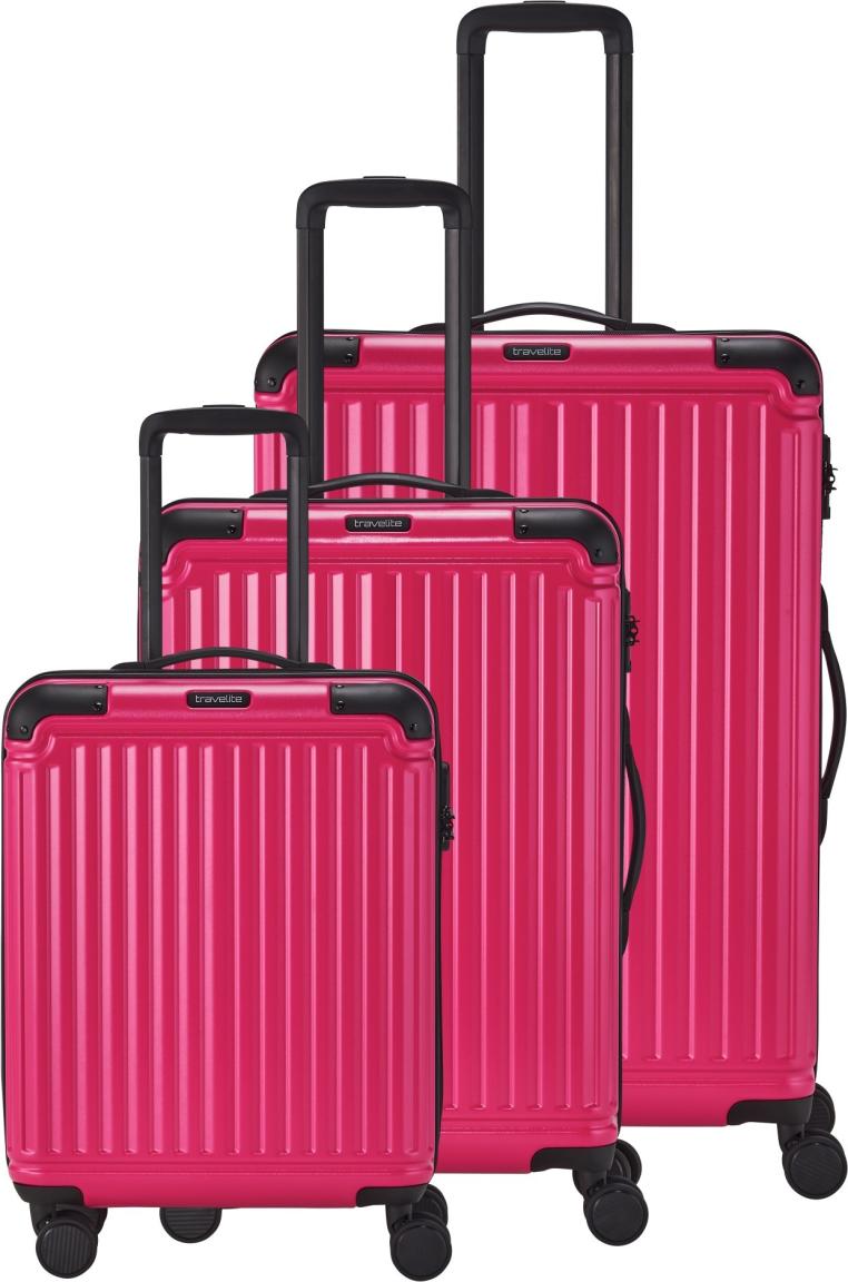 Reisekofferset dreiteilig Hartschale Travelite Cruise Pink L/M/S