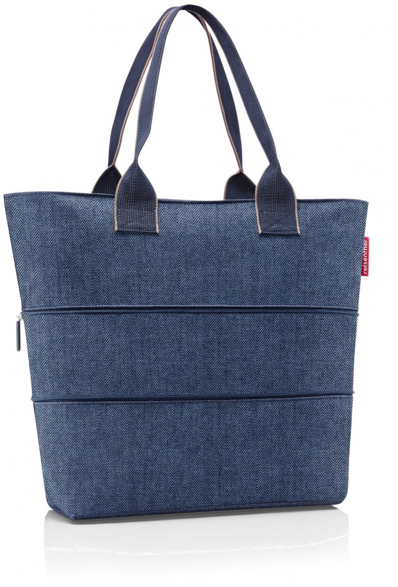 Reisenthel Shopper Herring Bone Dark Blue erweiterbar dunkelblau Fischgrät