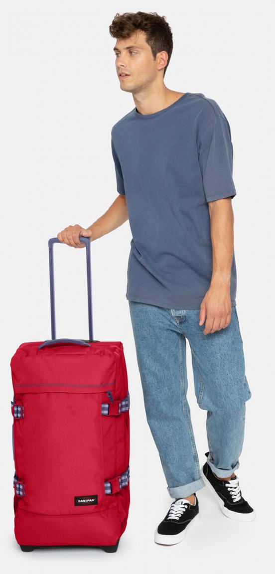Reisetasche Eastpak Tranverz M Blakout Stop Trolley rot