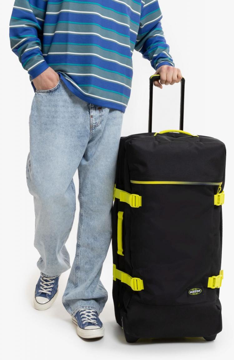 Reisetaschen Trolley Eastpak Tranverz L Lime Kontrast Grade Gelb