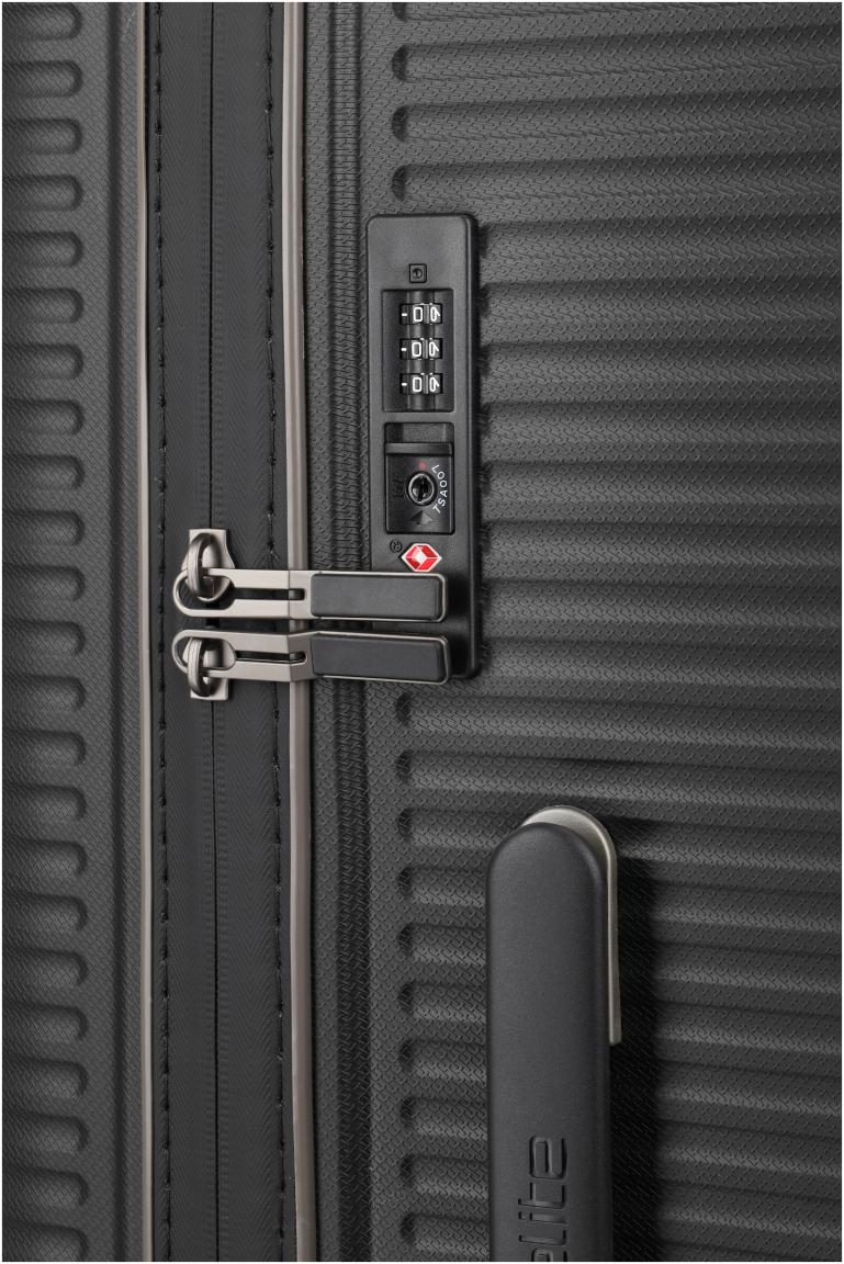 Reisetrolley 4w Trunk M 66cm erweiterbar Travelite Roomer Black schwarz