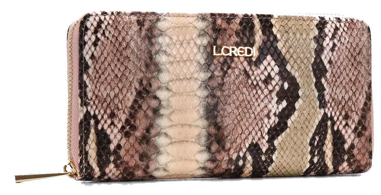 Reptiloptik L.Credi Taupe Giselle Brieftasche RFID Schutz