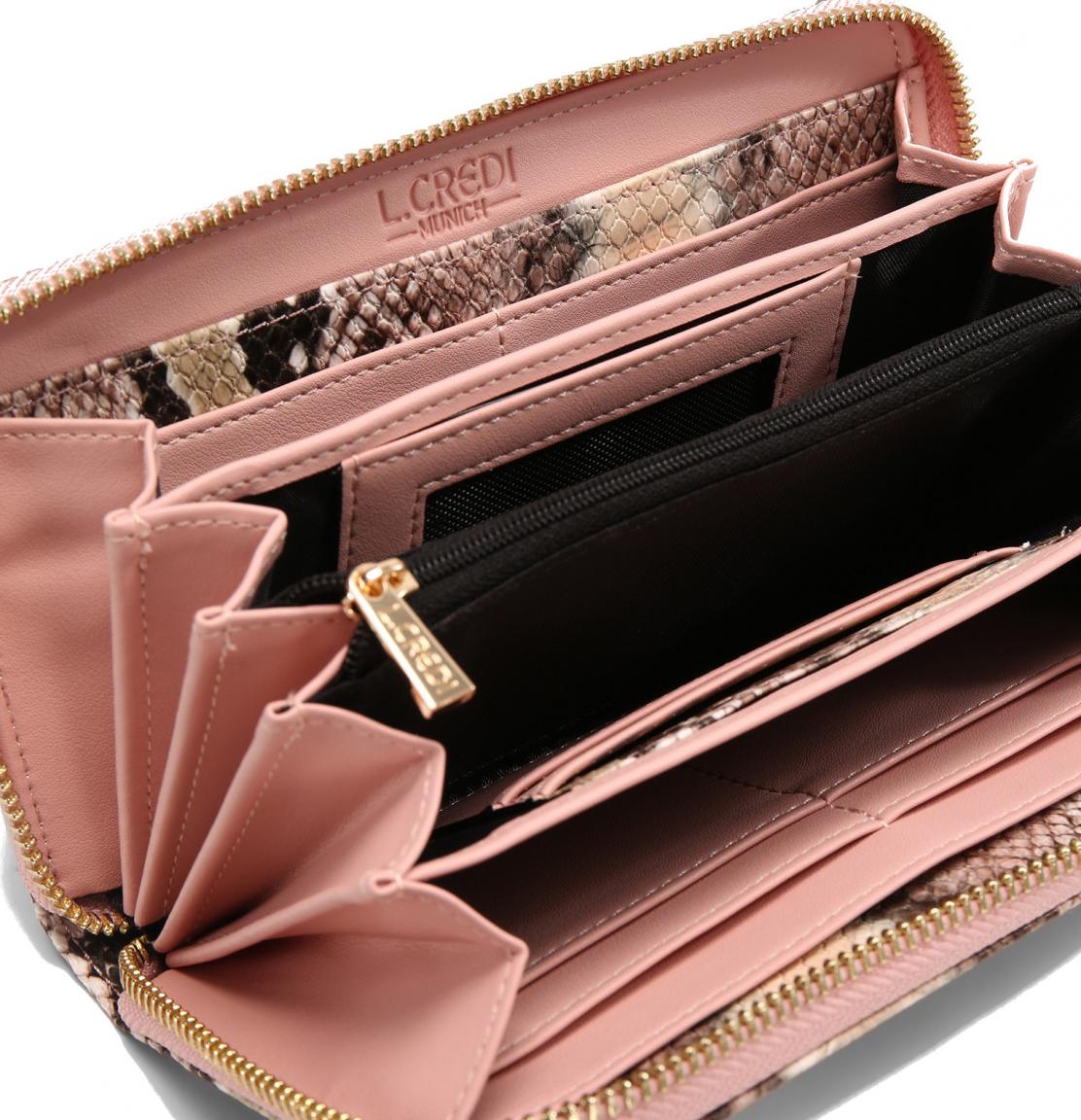 Reptiloptik L.Credi Taupe Giselle Brieftasche RFID Schutz