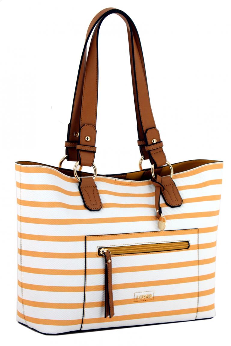 Riementasche L.Credi Collen gelb gestreift Innentasche