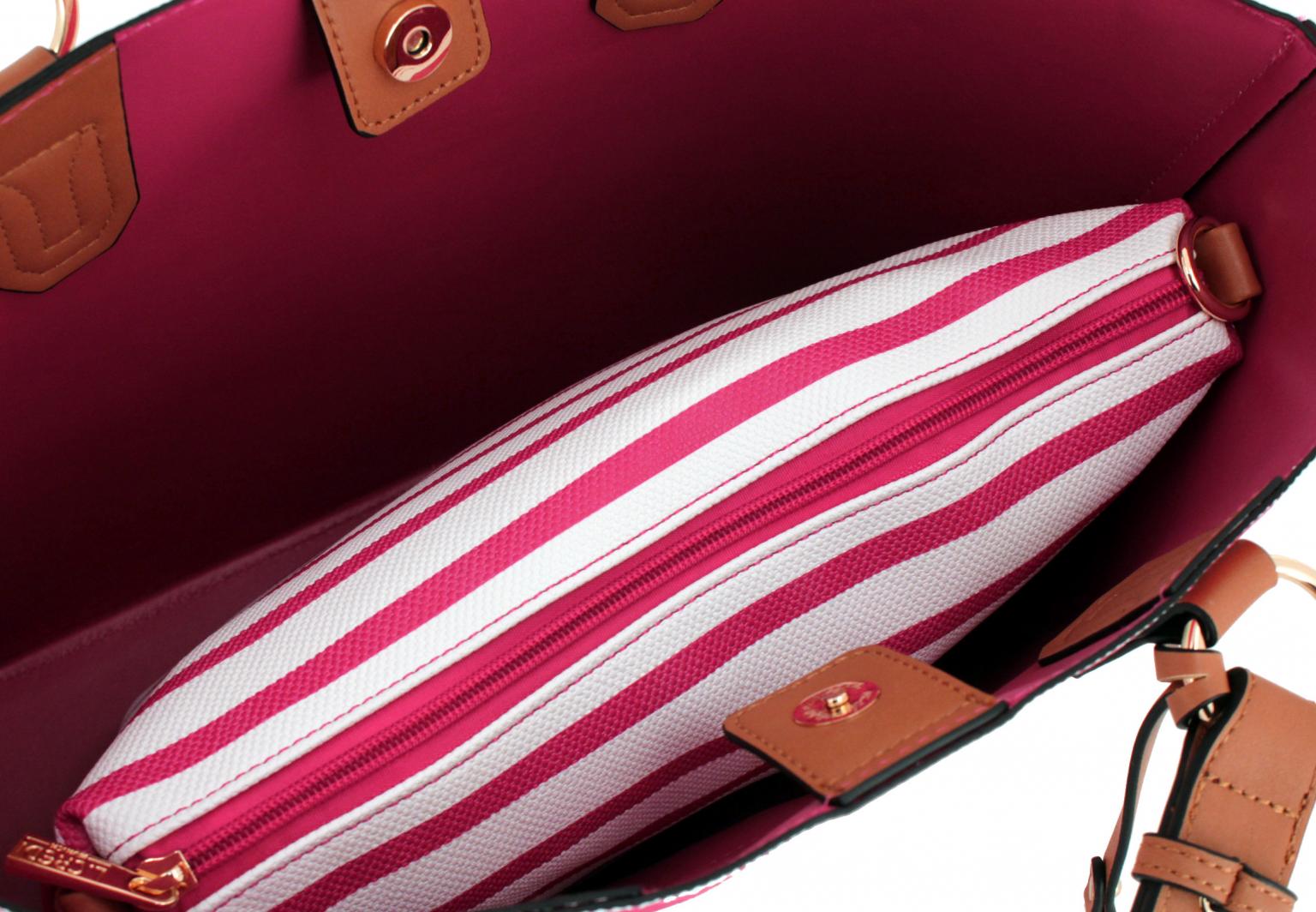 Riementasche L.Credi Collen gelb gestreift Innentasche