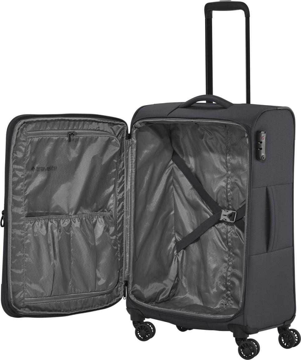 Rollenkoffer Weichgepäck Travelite Croatia 4w Trolley M 67cm dunkelgrau