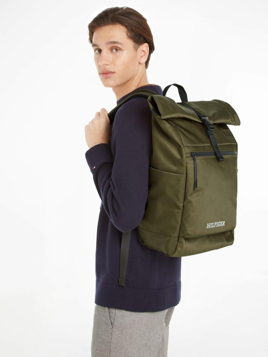 Rolltop Rucksack Tommy Hilfiger Army Green TH Monotype Rolltop Backpack