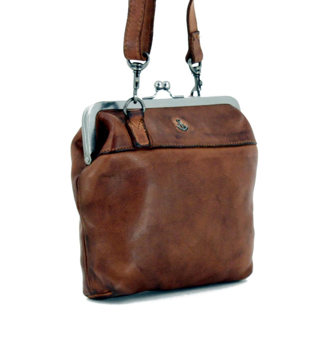 Rosalie Cognac Schultertasche Harbour2nd Leder Bügelverschluss