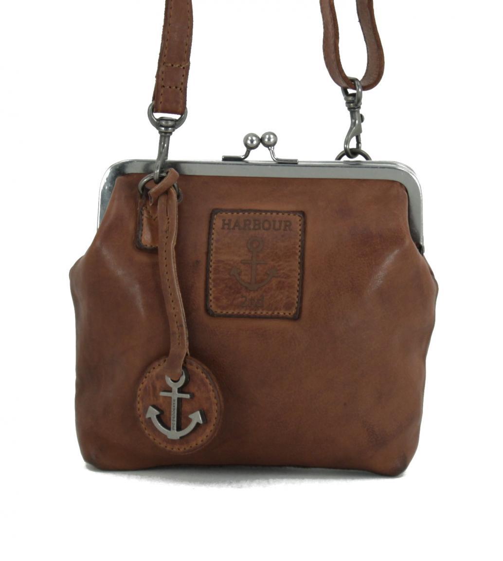 Rosalie Cognac Schultertasche Harbour2nd Leder Bügelverschluss