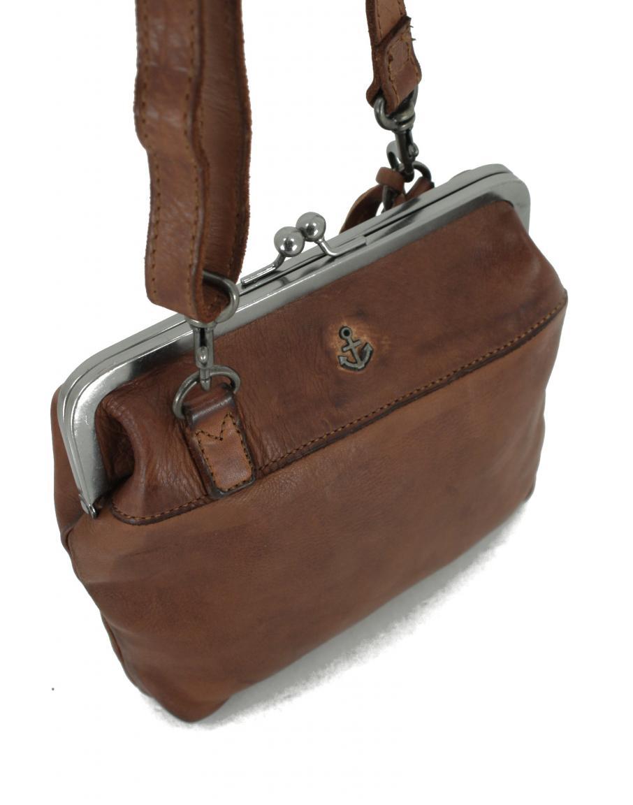 Rosalie Cognac Schultertasche Harbour2nd Leder Bügelverschluss