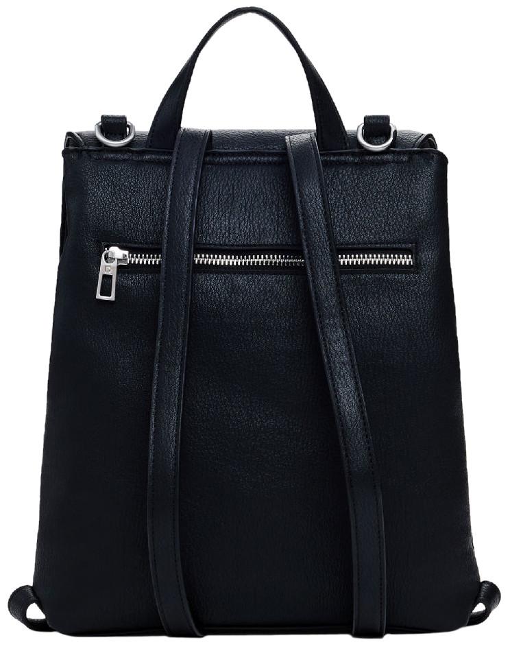 Rucksack Desigual Sierra schwarz Überschlag Stickerei klassisch Negro Sumy Mini