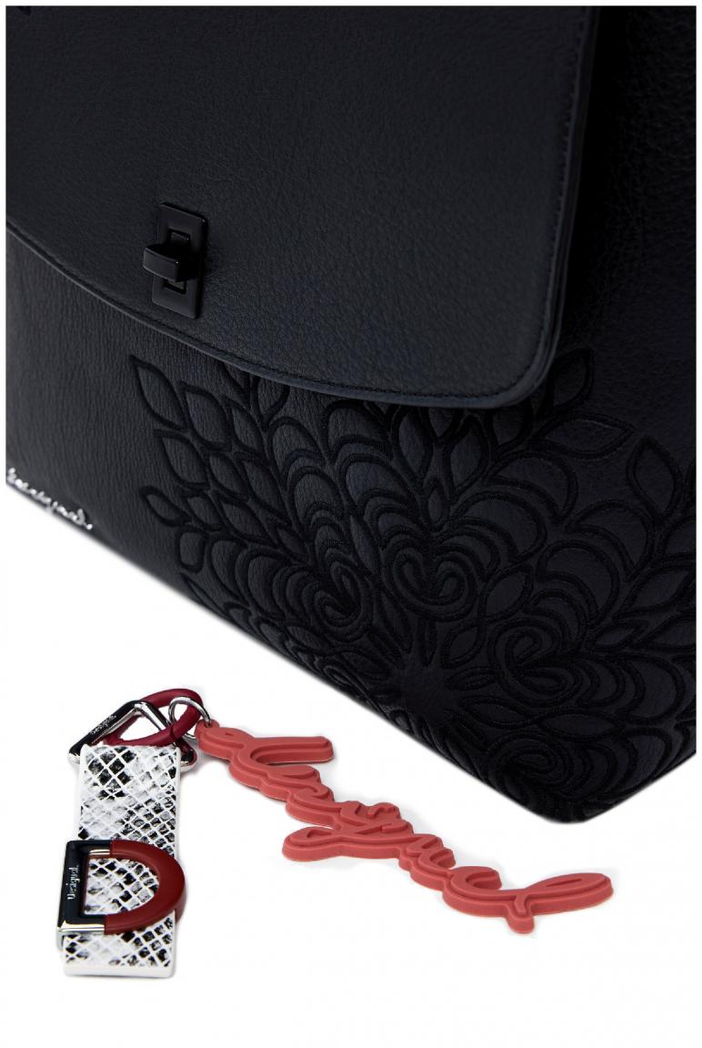 Rucksack Desigual Sierra schwarz Überschlag Stickerei klassisch Negro Sumy Mini
