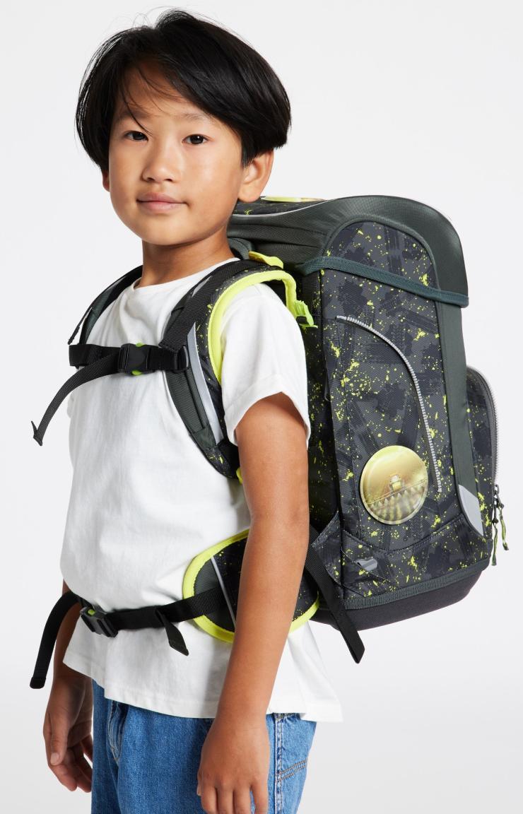 Rucksack Grundschule ergobag cubo MähdreschBär Landwirtschft grün gelb