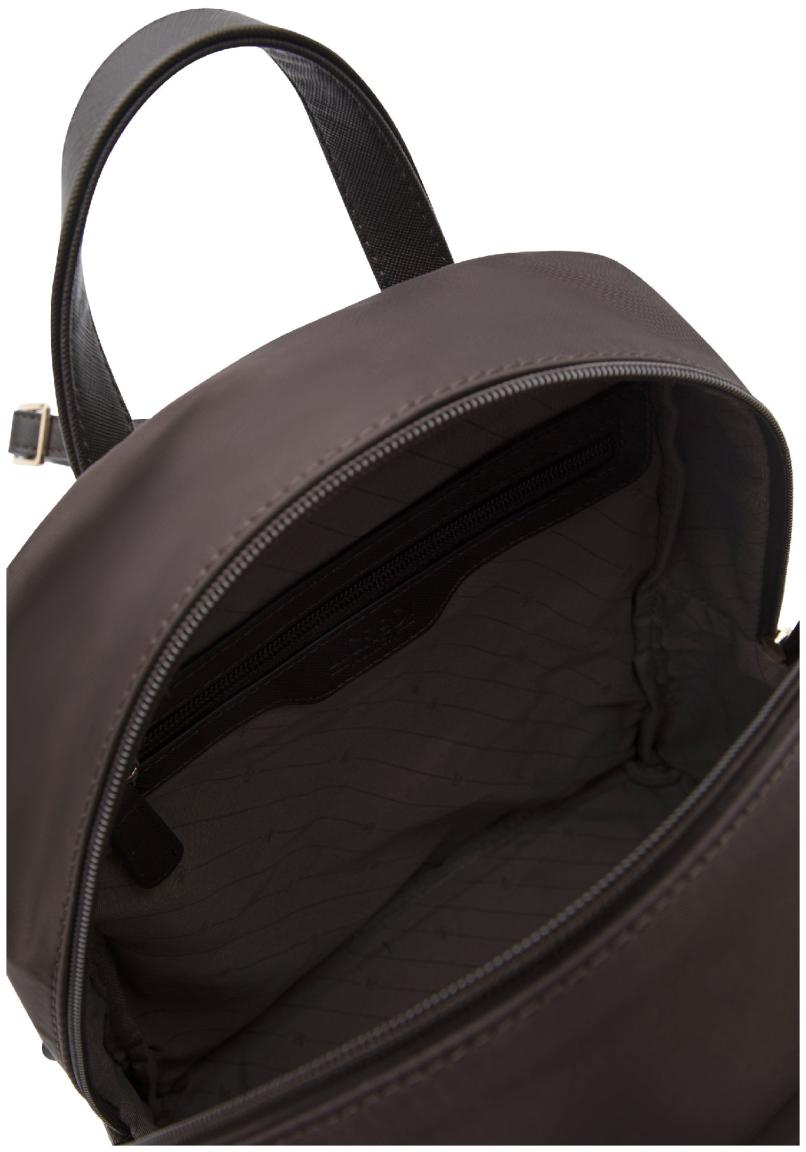 Rucksack L.Credi dunkelbraun Alena strukturiert Nylon vegan