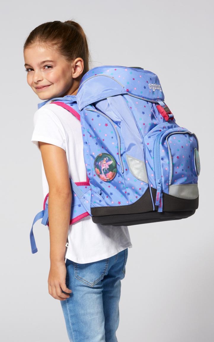 Rucksackkomplettset ergobag pack Bärzaubernd lila Sterne verstellbar 6-teilig