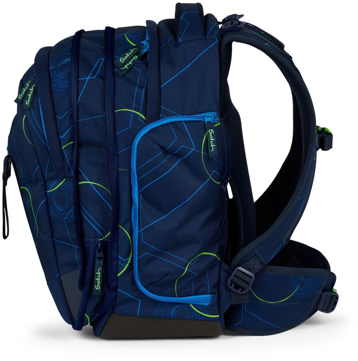 Rucksackset Satch Match Blue Tech dreiteilig blau gemustert