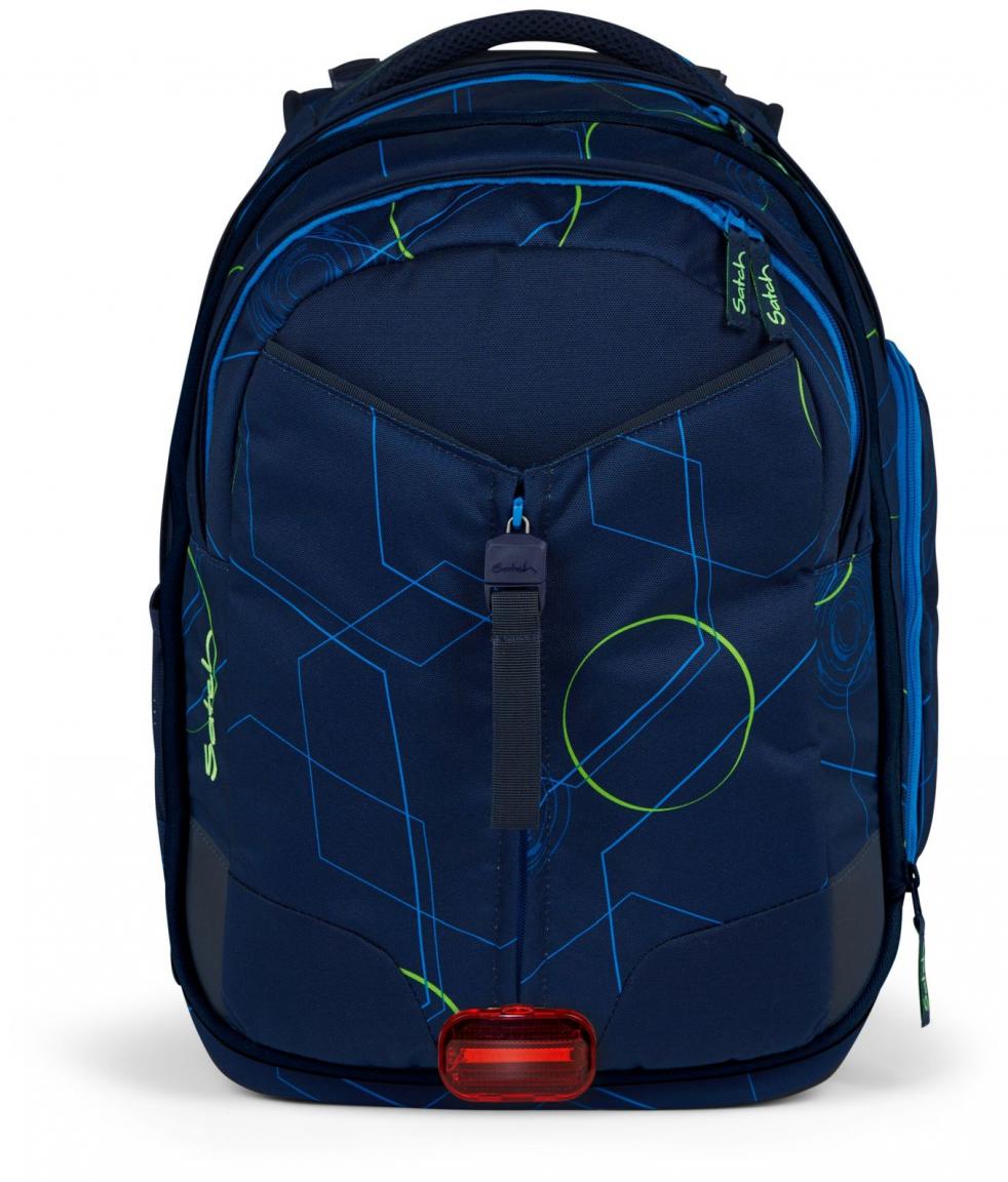 Rucksackset Satch Match Blue Tech dreiteilig blau gemustert
