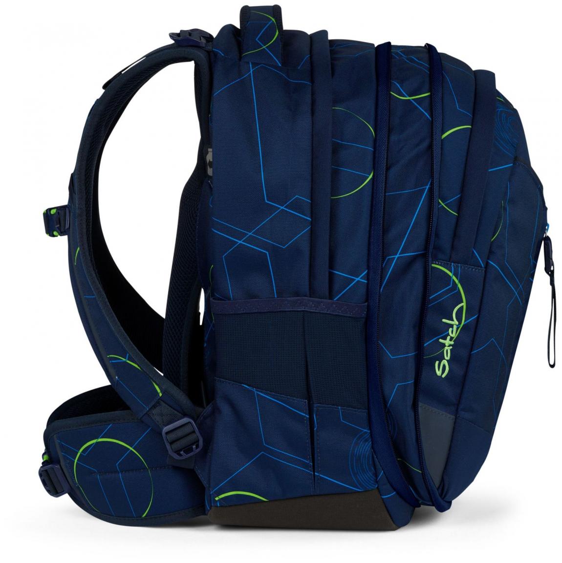 Rucksackset Satch Match Blue Tech dreiteilig blau gemustert
