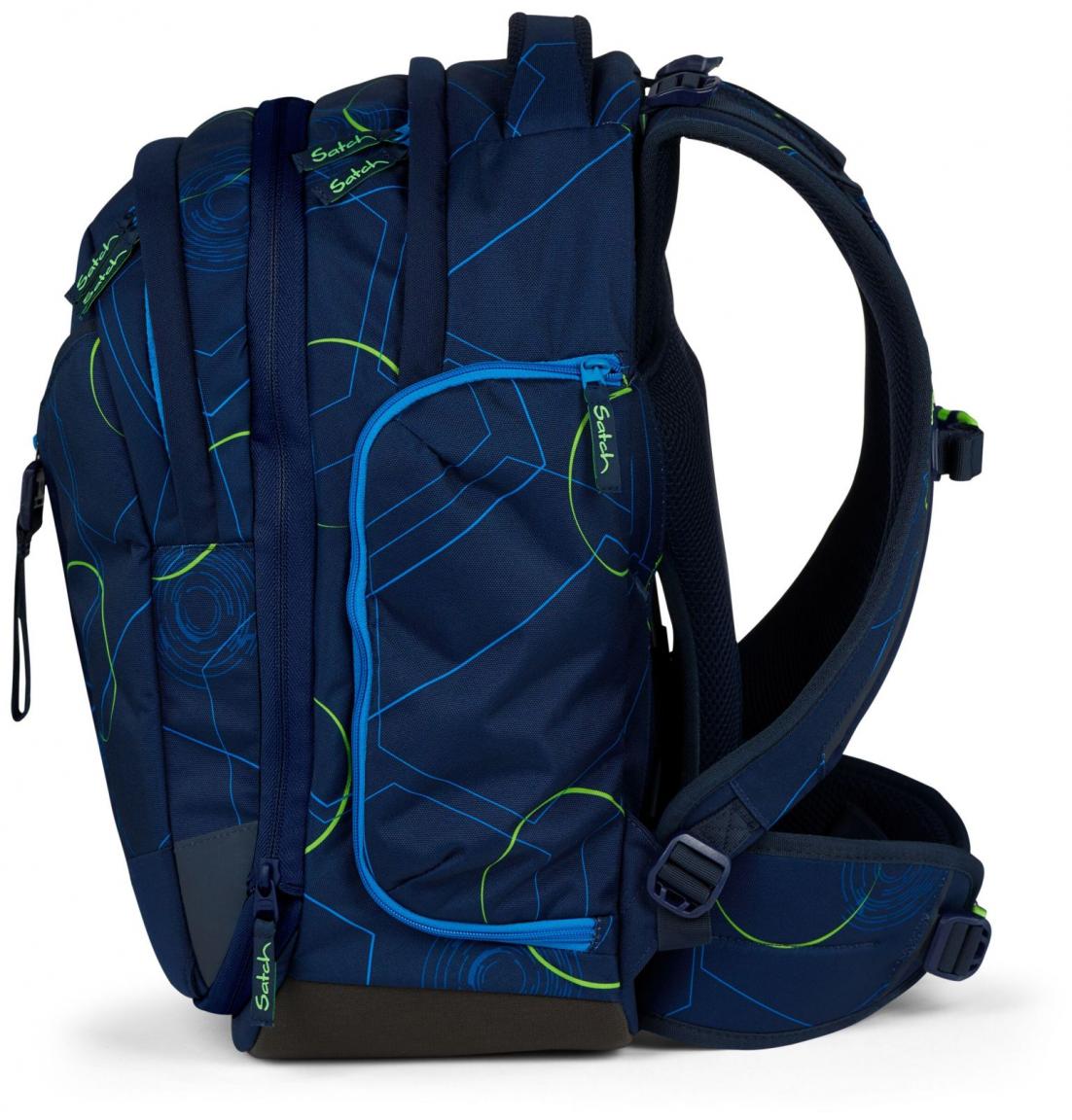 Rucksackset Satch Match Blue Tech dreiteilig blau gemustert