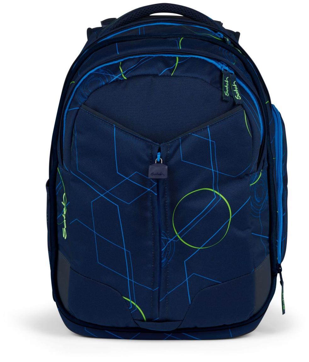 Rucksackset Satch Match Blue Tech dreiteilig blau gemustert