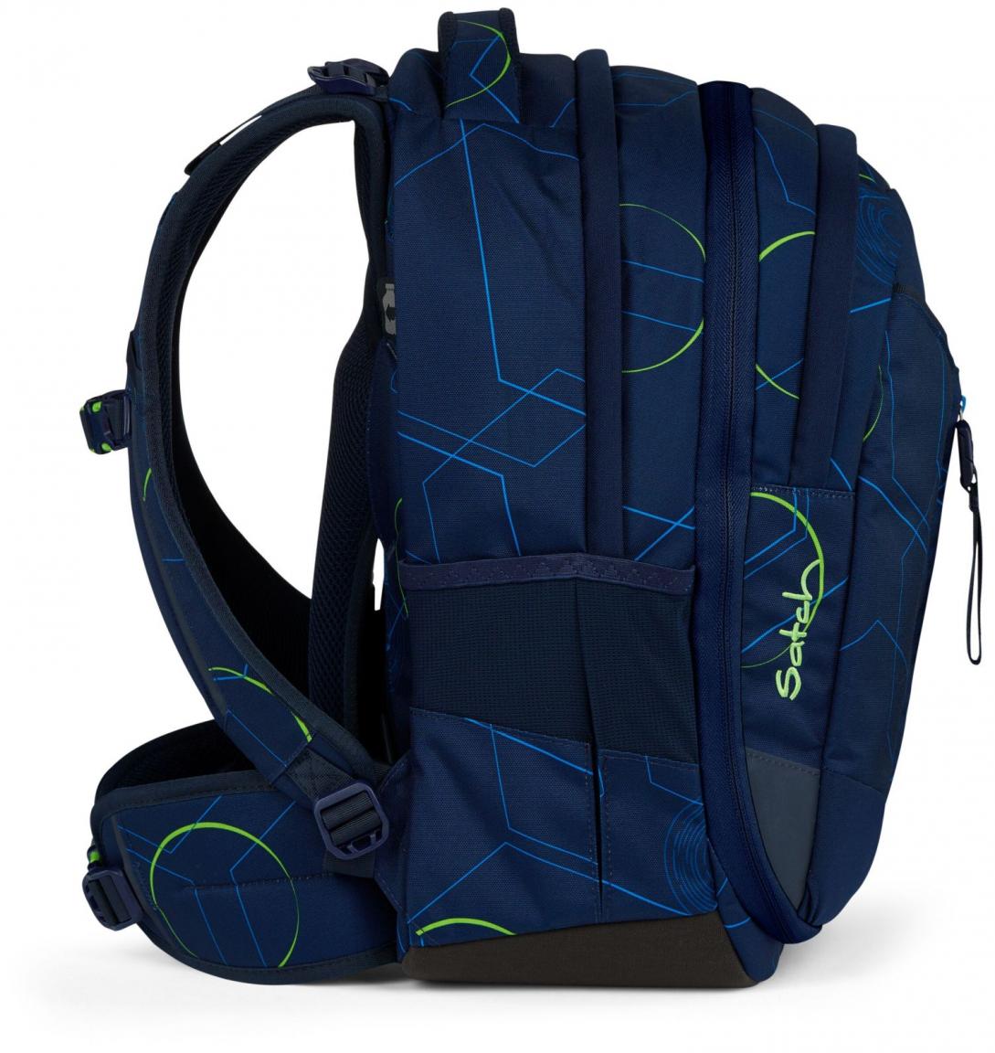Rucksackset Satch Match Blue Tech dreiteilig blau gemustert