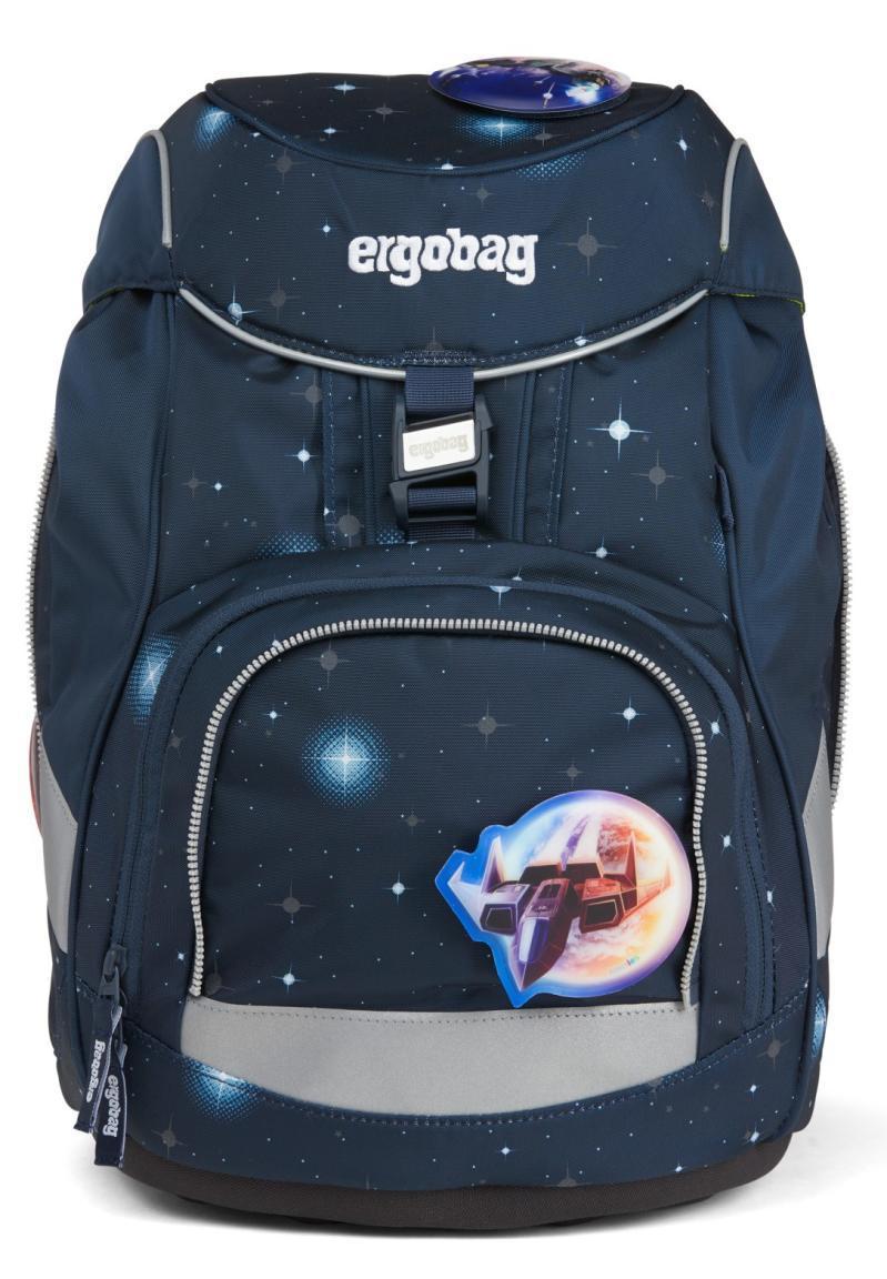 Rucksackset Schüttelpennal Federmappe ergobag pack KoBärnikus Glow dunkelblau