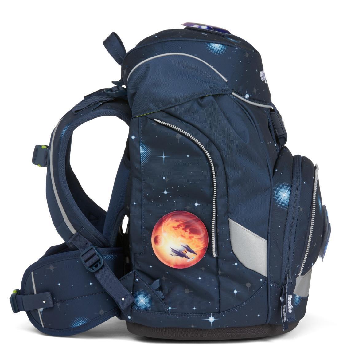 Rucksackset Schüttelpennal Federmappe ergobag pack KoBärnikus Glow dunkelblau