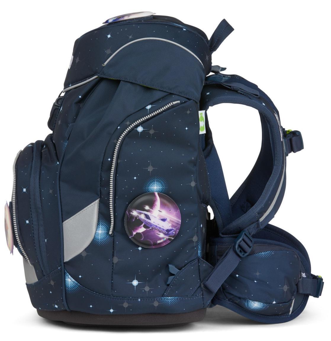 Rucksackset Schüttelpennal Federmappe ergobag pack KoBärnikus Glow dunkelblau