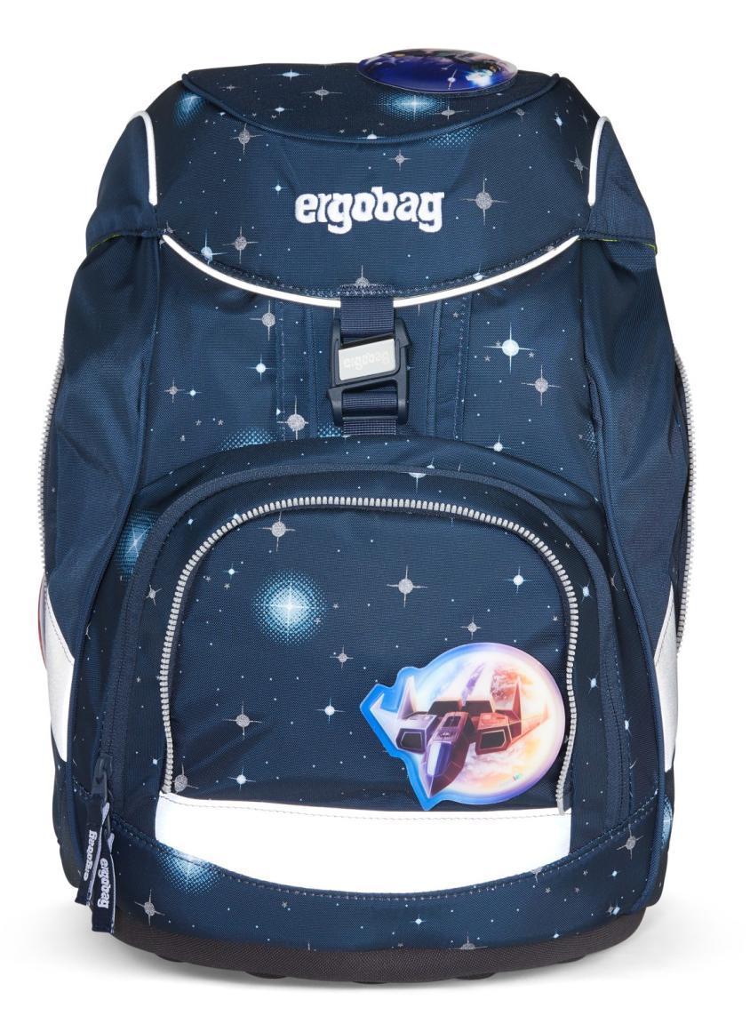 Rucksackset Schüttelpennal Federmappe ergobag pack KoBärnikus Glow dunkelblau