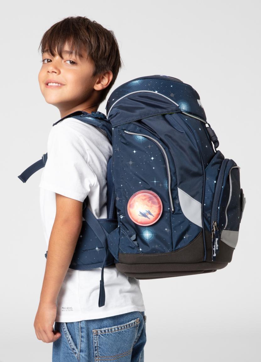 Rucksackset Schüttelpennal Federmappe ergobag pack KoBärnikus Glow dunkelblau