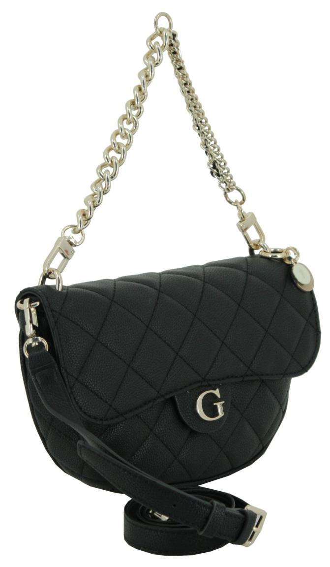 Saddle Bag Guess Gillian Schwarz Kettenhenkel Quilted Bag