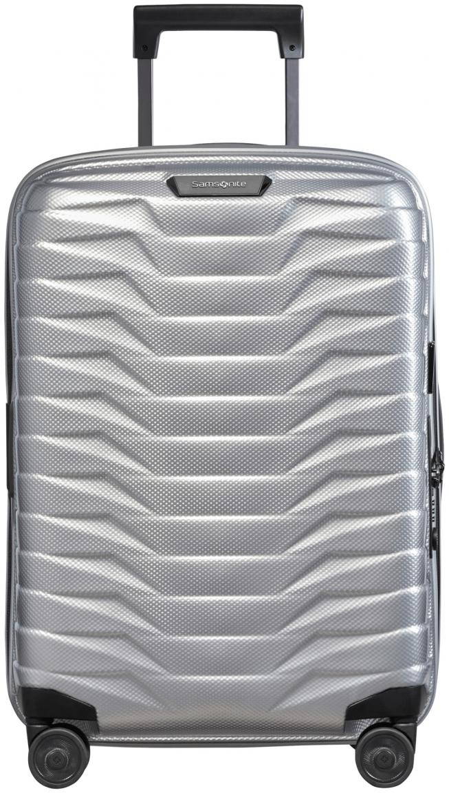 Samsonite Proxis Spinner S 55cm silber leichter Handgepäckkoffer Hartschale